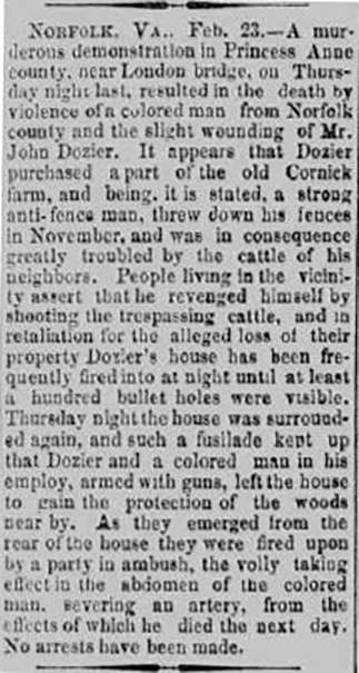 Image of newspaper article from the Shenandoah Herald