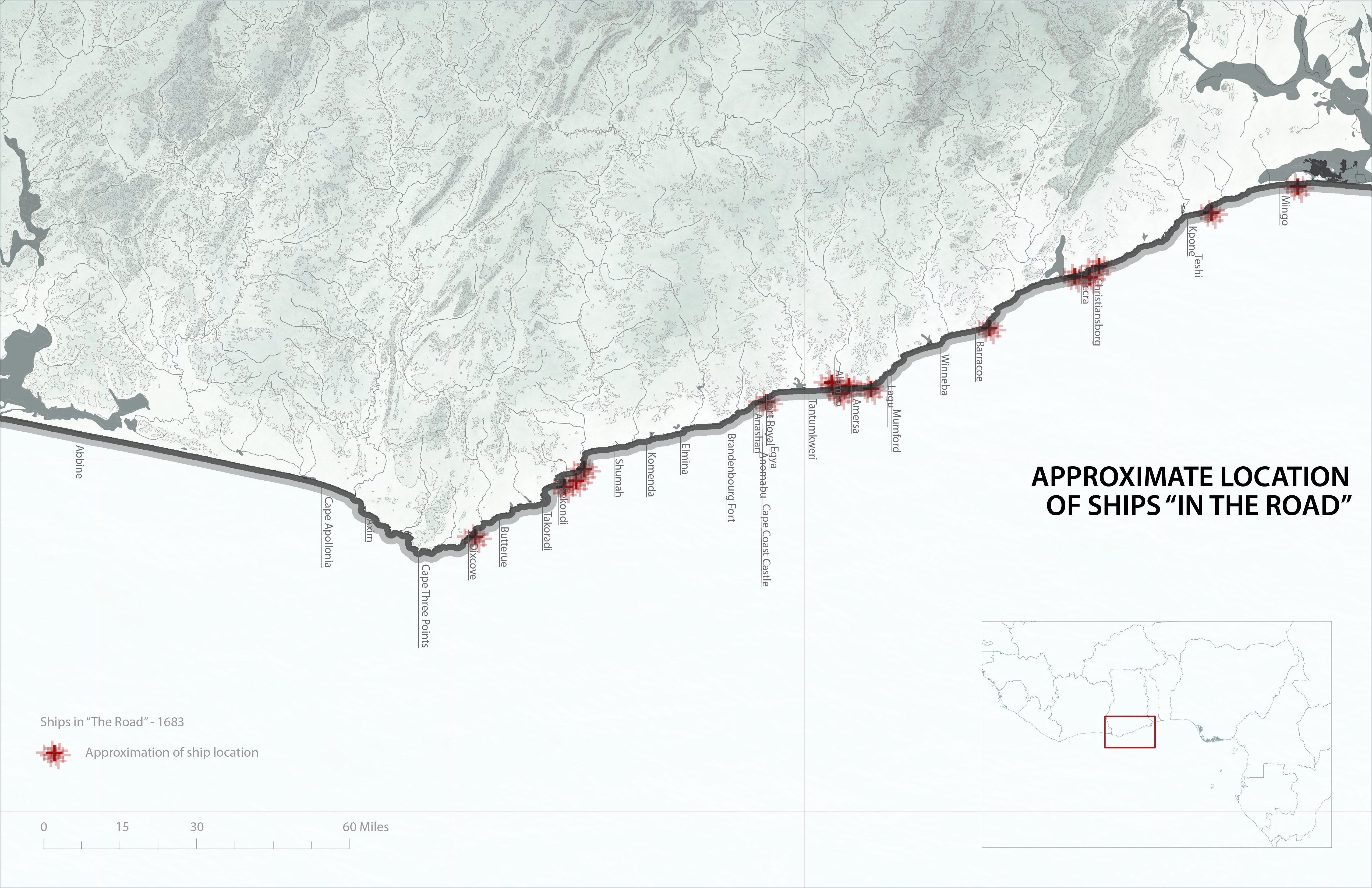 Map of ships in the road.