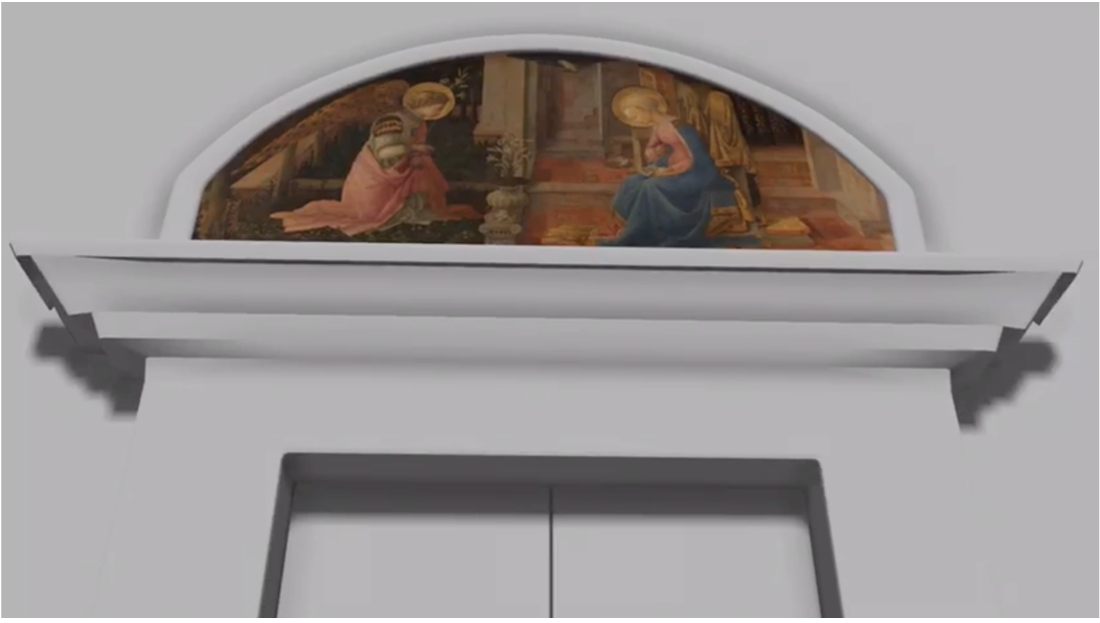 Still from Dynamic digial model of Lippi's Annunciation.